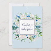 Classic White Flowers Baby Sprinkle Kaart (Achterkant)