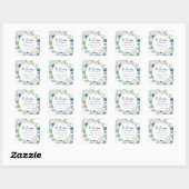 Classic White Flowers Weddenschap Welkom Vierkante Sticker (Vel)