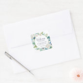Classic White Flowers Weddenschap Welkom Vierkante Sticker (Envelop)