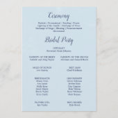 Classic White Flowers Wedding Programme Programmakaart (Achterkant)