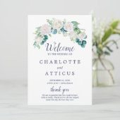 Classic White Flowers Wedding Programme Programmakaart (Staand voorkant)