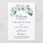 Classic White Flowers Wedding Programme Programmakaart (Voorkant)