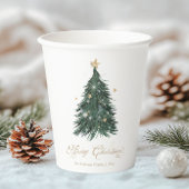 Classic White Gold Christmas Papieren Bekers