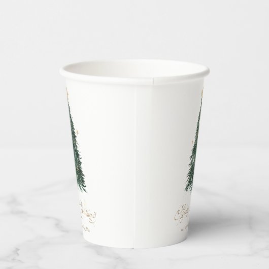 Classic White Gold Christmas Papieren Bekers (Rechts)