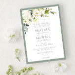 Classic White Grey Green Floral Waterverf Wedding Kaart<br><div class="desc">Op basis van onze beste Bridal Shower-uitnodiging biedt deze prachtige klassieke en formele uitnodiging voor een vierkant huwelijk een bouquet van witte bloemen, zoals rozen en hydrangea, en botanische groen, en is het geborduurd in een zacht grijs groen. Geef uw details een persoonlijk tintje met mooie moderne, met de hand...</div>