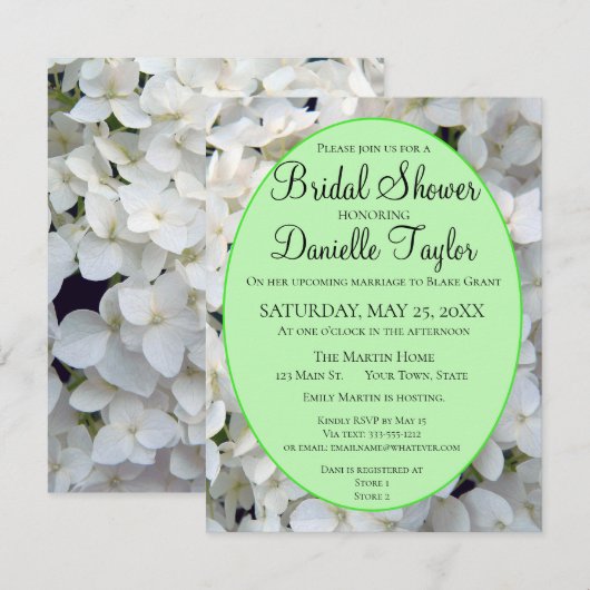 Classic White Hydrangea Floral Vrijgezellenfeest Kaart (Voorkant / Achterkant)