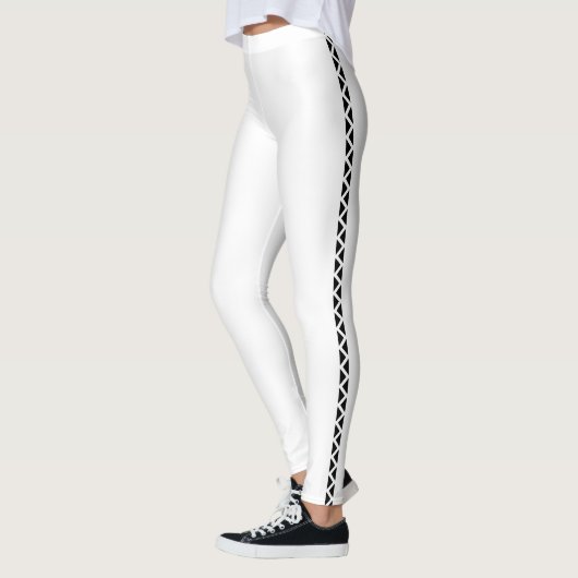 Classic White Leggings with Black Side Stripe (Links)