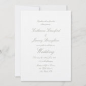 Classic White Linen Wedding Script Kaart (Voorkant)
