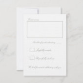 Classic White Linen Wedding Script Mail in RSVP Kaartje (Achterkant)