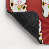 Classic White Lucky Cat Pattern Muismat (Hoek)