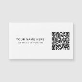 Classic White Magnet Kaart met aangepaste QR en ti (Voorkant)