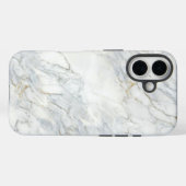 Classic White Marble & Gold Veins Case | iPhone 16 (Achterkant (horizontaal))