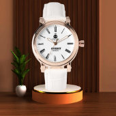 Classic White Personalized Roman Numerals Custom  Horloge