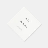 Classic White Personalized Wedding Cocktail Napkin Servet (Hoek)