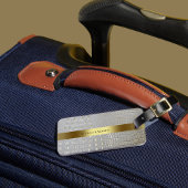 Classic White Reptile Digital Leather Gold Metal Bagagelabel