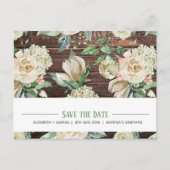 Classic White Rose Hydrangea Waterverf hout RSVP Aankondigingskaart (Voorkant)