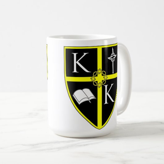 Classic White Shield Mok (Voorkant rechts)