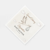 Classic White Stork Baby Shower Neutral Servet (Hoek)