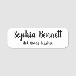 Classic White Teacher Name Badge