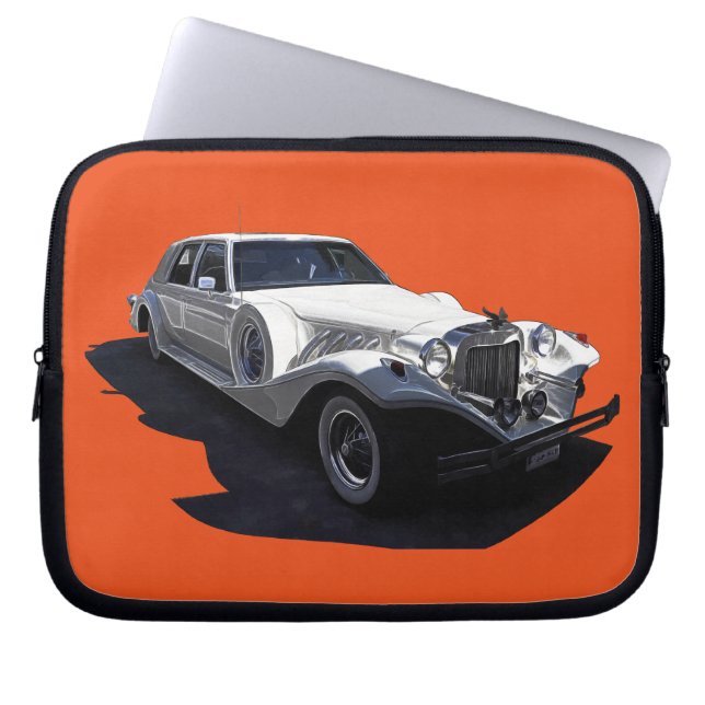 Classic White Tiffany Collectors Car Laptop Sleeve (Voorkant)