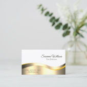 Classic White Wavy Gold Decor Inspiratie en Nieuw Visitekaartje (Staand voorkant)