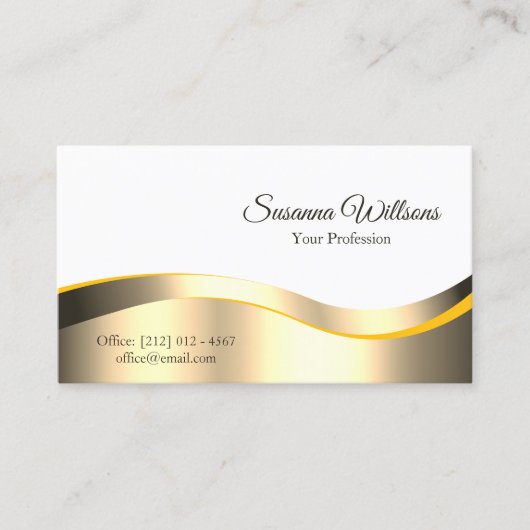 Classic White Wavy Gold Decor Inspiratie en Nieuw Visitekaartje (Voorkant)