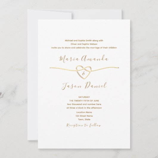 Classic White Wedding QR-code Kaart (Voorkant)