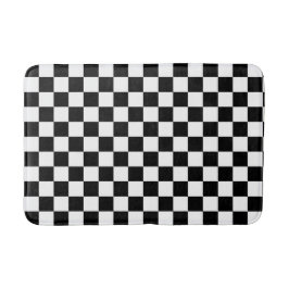 Classic White with Black Square Pattern Badmat