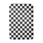 Classic White with Black Square Pattern Badmat (Voorkant Verticaal)