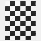 Classic White with Black Square Style Fleece Deken (Voorkant)