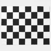 Classic White with Black Square Style Fleece Deken (Voorkant (Horizontaal))