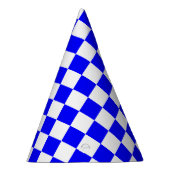 Classic White with Blue Square Pattern Feesthoedjes (Rechts)