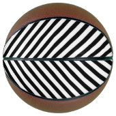 Classic White with Bold Black Stripe Pattern Basketbal (Voorkant)