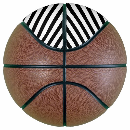Classic White with Bold Black Stripe Pattern Basketbal (Rechts)