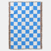 Classic White with Bright Blue Square Style Deken (Voorkant Verticaal)