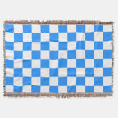 Classic White with Bright Blue Square Style Deken (Voorkant)