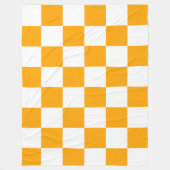 Classic White with Bright Orange Square Style Fleece Deken (Voorkant)