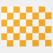 Classic White with Bright Orange Square Style Fleece Deken (Voorkant (Horizontaal))