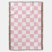 Classic White with Light Pink Square Style Deken (Voorkant Verticaal)