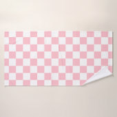 Classic White with Soft Pink Square Pattern Style Badhanddoek (Badhanddoek)