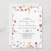 Classic Wild Colorful Floral Casual Wedding Kaart (Voorkant)
