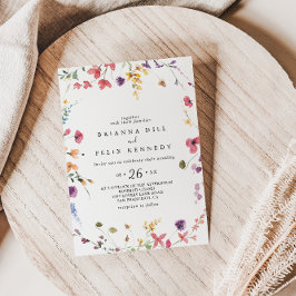 Classic Wild Colorful Floral Casual Wedding Kaart