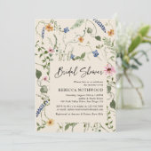 Classic Wild Florals Boho Beige Vrijgezellenfeest Kaart (Staand voorkant)