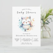 Classic Wild Owl Baby shower Kaart (Staand voorkant)