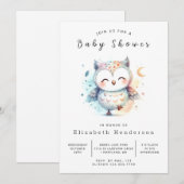 Classic Wild Owl Baby shower Kaart (Voorkant / Achterkant)