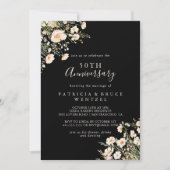 Classic Wildflower Black 50ste bruiloft Jubileum Kaart (Voorkant)