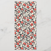 Classic Wildflower Rustic Rose Tropical Wedding  Menu (Achterkant)