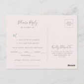 Classic Wildflower Zwart Menu Keuze RSVP Briefkaar (Achterkant)