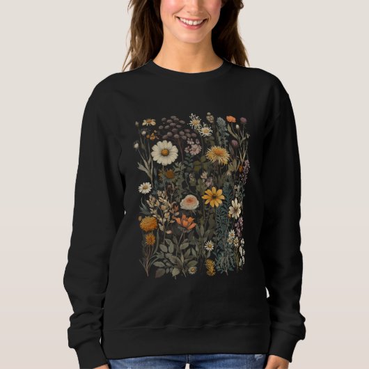 Classic Wildflowers Gardening Flower Graphic Vinta Trui (Voorkant)