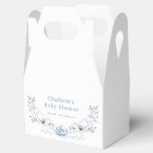 Classic Winter Blauw Wilbloem Bloemen Baby shower Bedankdoosjes (Geopend)